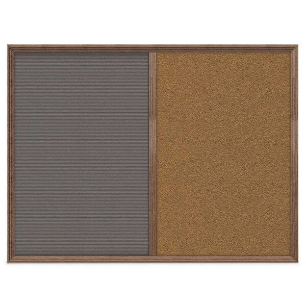 United Visual Products Slim Style Indoor Enclosed Corkboard, 12 UV500SC-SATIN-PEARL - main